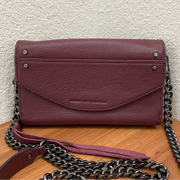 AIMEE KESTENBERG Delancey Wallet on A Chain In Oxblood Leather Chain Wallet - Picture 2 of 16